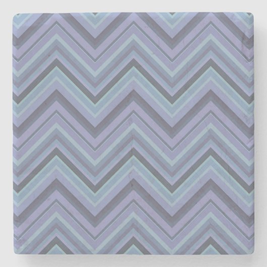Blue-Grey Zigzag Stripes Steinuntersetzer (Vorderseite)