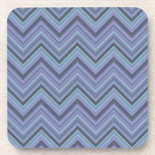 Blue-Grey Zigzag Stripes Untersetzer