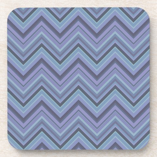 Blue-Grey Zigzag Stripes Untersetzer (Vorderseite)