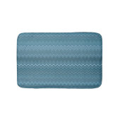Blue Grey Zigzag Wavy Muster Badematte (Vorderseite)