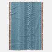 Blue Grey Zigzag Wavy Muster Decke (Vorderseite Vertikal)