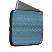 Blue Grey Zigzag Wavy Muster Laptopschutzhülle (Vorne Rechts)