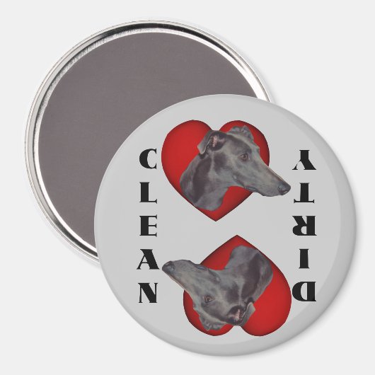 Blue Greyhound Heart Dog Geschirrspüler Magnet (Vorderseite/Rückseite)