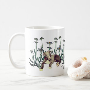 Blue Greyhound Puppy Daisies Personalisiert Kaffeetasse