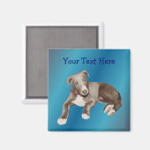 Blue Greyhound Puppy Magnet (Vorderseite/Rückseite)
