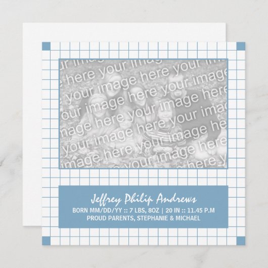 Blue Grid Foto Ankündigung (Vorne/Hinten)