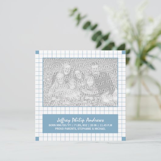 Blue Grid Foto Ankündigung (Stehend Vorderseite)