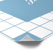 Blue Grid Foto Poster (Ecke)