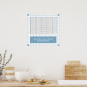 Blue Grid Foto Poster (Küche)