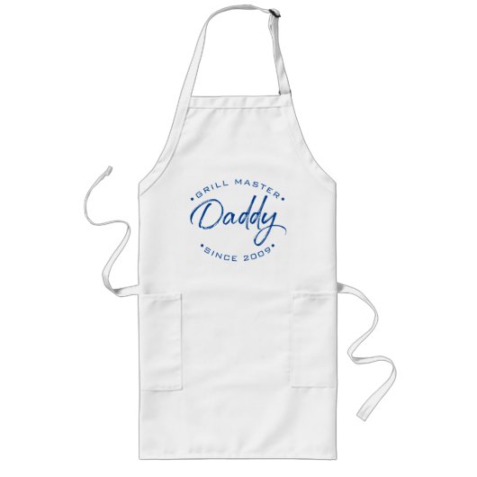 Blue Grill Master Daddy seit Personalisierten Jahr Lange Schürze (Vorne)
