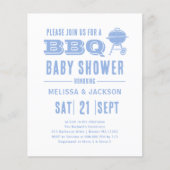 Blue GRILLEN Baby Shower Budget Einladung (Vorderseite)