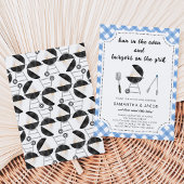 Blue GRILLEN Baby Shower Einladung