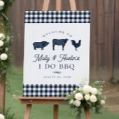 Blue GRILLEN Wedding oder Paare Dusche Begrüßungsz Poster