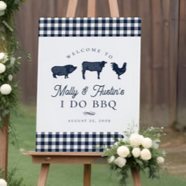 Blue GRILLEN Wedding oder Paare Dusche Begrüßungsz Poster