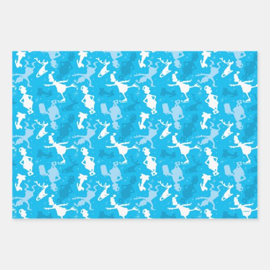 Blue Grinch Ice Skaten Pattern Geschenkpapier Set (Vorderseite 2)