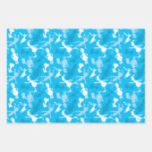 Blue Grinch Ice Skaten Pattern Geschenkpapier Set (Vorderseite)