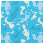 Blue Grinch Ice Skaten Pattern Stoff (Nahaufnahme)