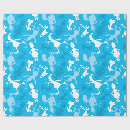 Blue Grinch Ice Skating Pattern Geschenkpapier (Flach)