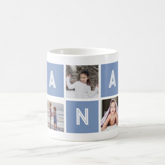 Blue Großmutter 5 Foto Collage Nana Kaffeetasse (Mittel)