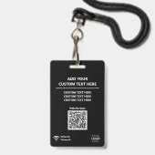Blue Group Conference QR Code Custom Access Pass Ausweis (Rückseite mit Lanyard)