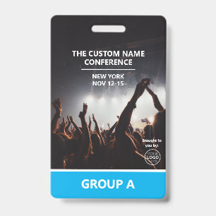 Blue Group Conference QR Code Custom Access Pass Ausweis