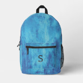 Blue Grunge Aesthetic Bedruckter Rucksack (Vorderseite)
