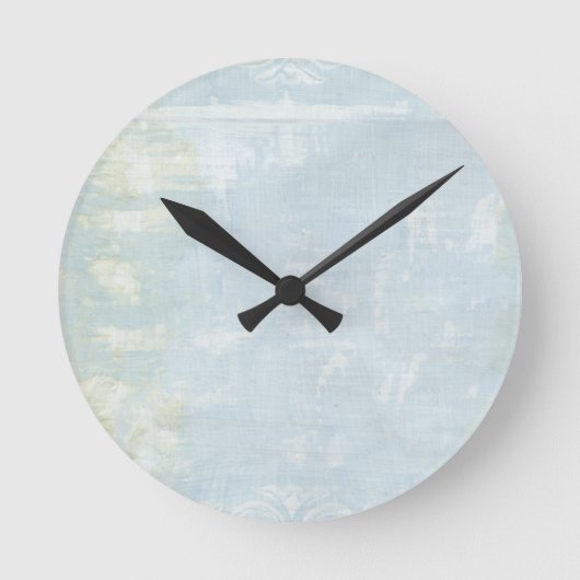 Blue Grunge Art Page Runde Wanduhr (Vorderseite)