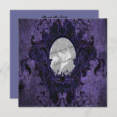 Blue Grunge Damask Goth Foto Frame (Vorne/Hinten)