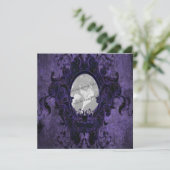 Blue Grunge Damask Goth Foto Frame (Stehend Vorderseite)