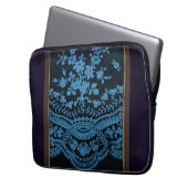 Blue Grunge Lace Laptopschutzhülle (Vorderseite Links)