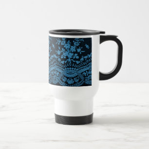 Blue Grunge Lace Reisebecher