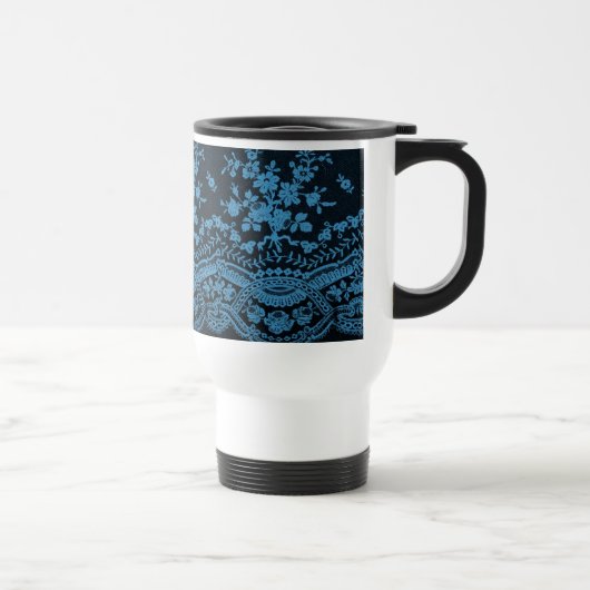 Blue Grunge Lace Reisebecher (Rechts)