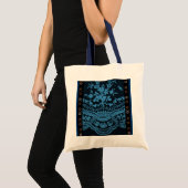Blue Grunge Lace Tragetasche (Vorderseite (Produkt))
