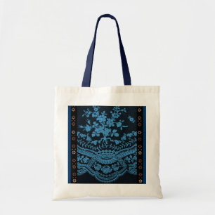 Blue Grunge Lace Tragetasche