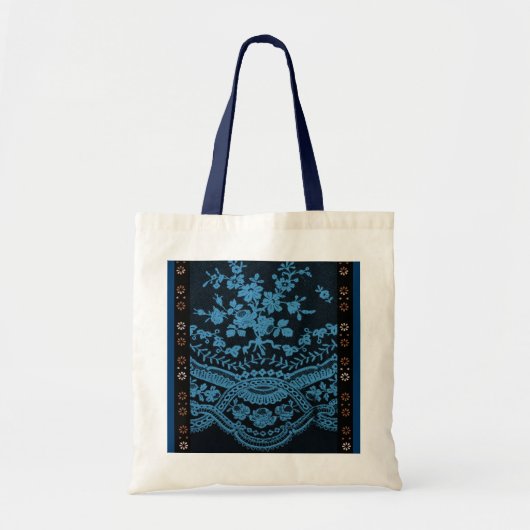 Blue Grunge Lace Tragetasche (Vorne)