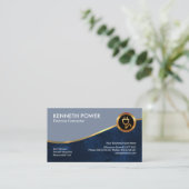 Blue Grunge Royal Gold Wave Electrical Visitenkarte (Stehend Vorderseite)