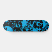 Blue Grunge Skulls Skateboard (Horizontal)
