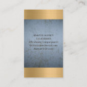Blue Grunge Texture | Golden Metallic Shine Visitenkarte (Rückseite)