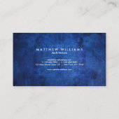 Blue Grunge Texture Visitenkarte (Rückseite)