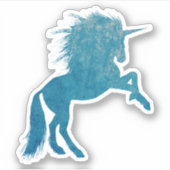Blue Grunge Unicorn Aufkleber (Vorderseite)