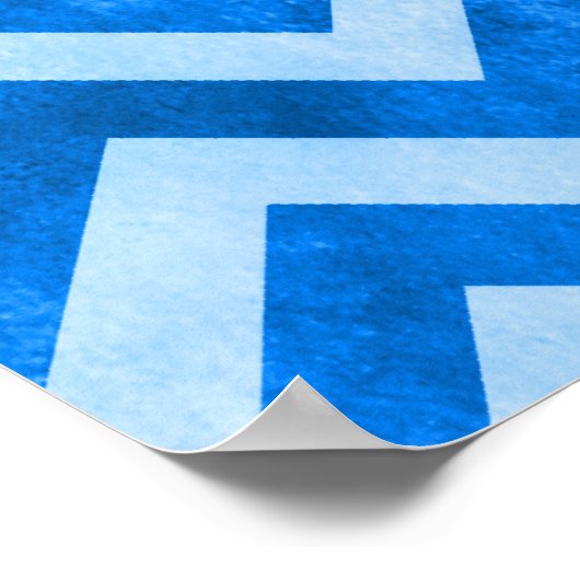 Blue Grunge Zigzag Poster (Ecke)