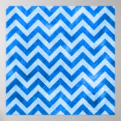 Blue Grunge Zigzag Poster (Vorne)
