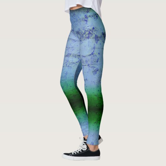 Blue & Grüntöne Abstrakt Leggings (Links)