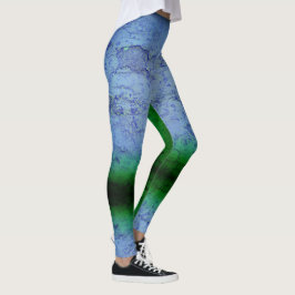 Blue & Grüntöne Abstrakt Leggings