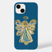 Blue Guardian Angel Art Custom iPhone Case (Rückseite)