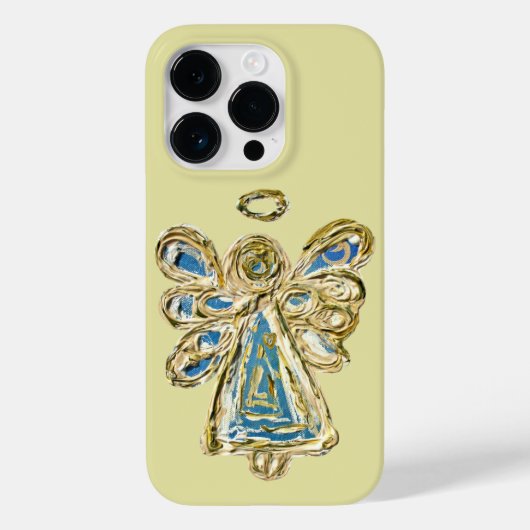 Blue Guardian Angel Art Custom iPhone Case (Rückseite)