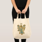 Blue Guardian Angel Art Custom Tote Bag Tragetasche (Vorderseite (Produkt))