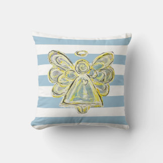 Blue Guardian Angel Art Streifenpilz Kissen