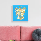 Blue Guardian Angel Art Wrapped Canvas Malerei Leinwanddruck (Insitu (Wohnzimmer))