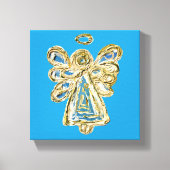 Blue Guardian Angel Art Wrapped Canvas Malerei Leinwanddruck (Vorderseite)